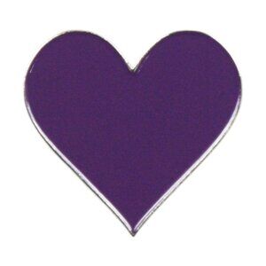 Purple Heart Enamel Pin - Solid Color Cute Love Symbol Alt Goth Apparel Gift NWT